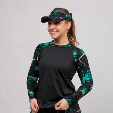 Imagem de Blusa Uv Feminina Manga Longa Praia Piscina + Brinde Viseira - DELAÉ B