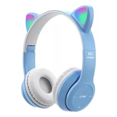 Imagem de Fone de Ouvido Bluetooth Orelha de Gatinho Led Headphone Sem Fio Cat E