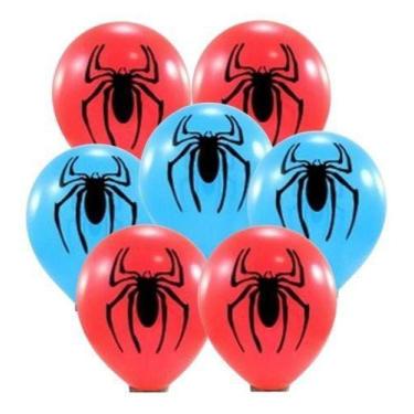 Imagem de Balão Festa Homem Aranha Bexiga Decorada p/ Aniversario Spider Man Nº1