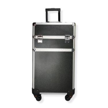 Imagem de Maleta Mala de Maquiagem Profissional Completa 2 Andares Preta - Kingl