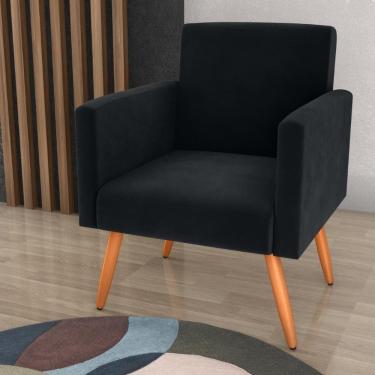 Imagem de Poltrona Para Decoração Sara Veludo Preto