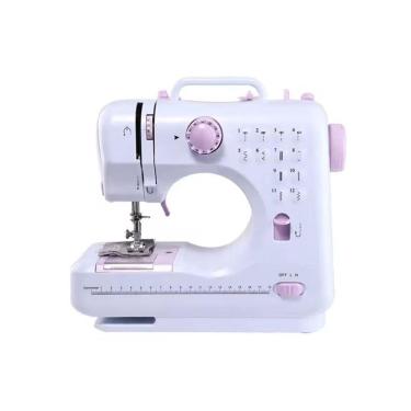 Imagem de Mini Máquina De Costura 12 Pontos Bivolt Portátil Tomada Pilha Branco