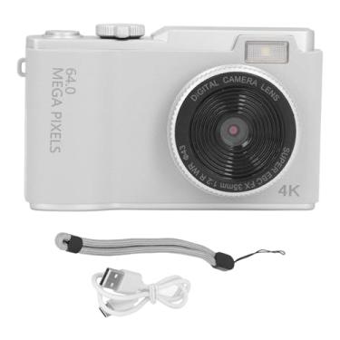Imagem de Câmera digital 48MP 1080p 2,4 polegadas Tela 16x Zoom Evite a câmera selfie compacta portátil agitada para viagem (Branco)