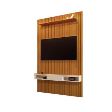 Imagem de Home Suspenso AR 1.39m Ripado Para TV 55'' Polegadas Cor Cedro / Off W