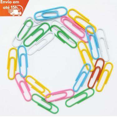 Imagem de Clips Para Papel Colorido 100 Unidades - Cores Sortidas - Prendedor de