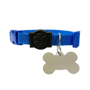 Imagem de Coleira para Cachorro com Placa de Identificação (AZUL, G)