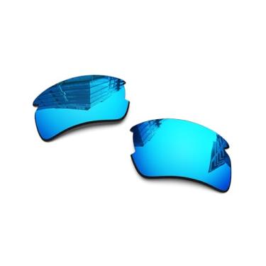 Imagem de Lentes de reposição polarizadas de 1,6 mm para óculos de sol Oakley Flak 2.0 XL OO9188 59 mm, proteção UV, lente espelhada escura, peças de reparo e kit (azul gelo)