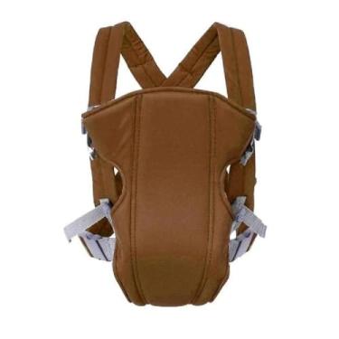 Imagem de Canguru Bebê Ergonômico Conforto Segurança Alças Acolchoadas Fivelas Ajustáveis Passeio Prático Leve Lavável Pais Modernos Mãos Livres Bebê Feliz - Marrom