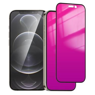 Imagem de Heromiracle Protetor de tela de privacidade para iPhone 12 Pro Max, vidro temperado para iPhone12ProMax 2020, pacote com 2, verdadeiro, 25°, antiespião, gradiente, colorido, compatível com capa (6,7