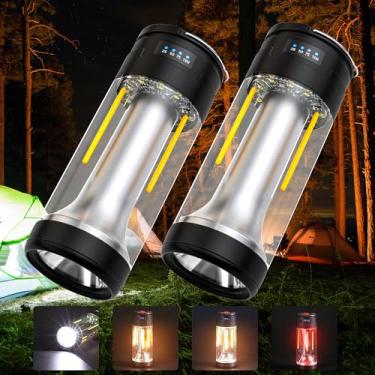 Imagem de FZH Lanterna De Acampamento Recarregável, Com Luz Magnética, Carregador Portátil, Modo Sos Branco/Quente/Vermelho Para Emergências, Acampamento, Caminhada, Barraca