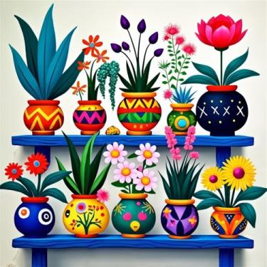 Imagem de Huacan Kit de pintura de diamante 5D para adultos, flores, broca redonda, tela DIY com arte de diamante, fotos, cristal, strass, bordado, ponto cruz, decoração de parede para casa 11,8 x 11,8 pol/30 x