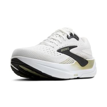 Imagem de Brooks Ghost Max 3 Neutral Tênis de corrida e caminhada masculino, Branco brilhante/chá/preto, 14 Wide