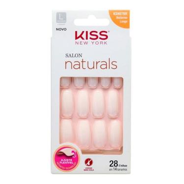 Imagem de Unhas Postiças kiss New York Salon Naturals Bailarina Longo com 28 Unidades