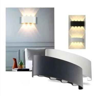 Imagem de Luminaria Arandela 6 Leds Meia Lua 9W Bivolt Externa Preta - MB