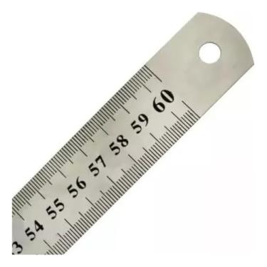 Imagem de Aço Inox Régua De Metal 60 Cm Patchwork Para Desenho Escola Artesanato - Lanmax/NYBC Patch Projetista Costureira Desenhista Cor Prateado Projeto Patchwork Para Desenho Escola - Lanmax/NYBC
