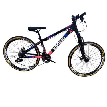 Imagem de Bicicleta 26 VikingX Tuff30 21v Freios Hidraulicos Pneu Fino Faixa Amarelo-Unissex