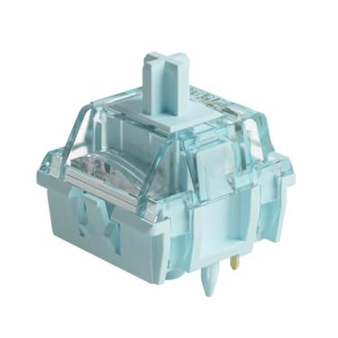 Imagem de Akko Interruptor de teclado azul cremoso V5 para teclado mecânico de jogos, interruptores táteis pré-lubrificados de 5 pinos 45gf (45 peças)