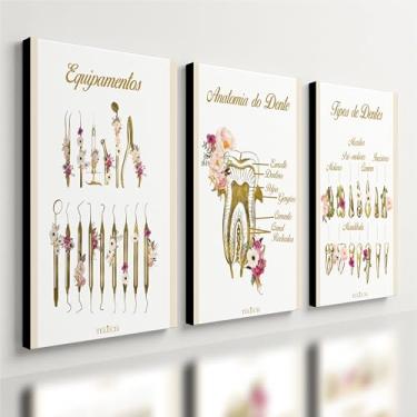 Imagem de Kit 3 Quadro Decorativo Dentista Odontologia Consultório