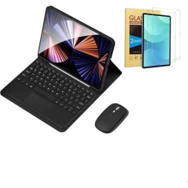 Imagem de Capa de teclado compatível para Samsung Galaxy Tab S10 FE+/S10 FE Plus 13,1 polegadas, trackpad de precisão e suporte de caneta S,+ 2 Película (preto)