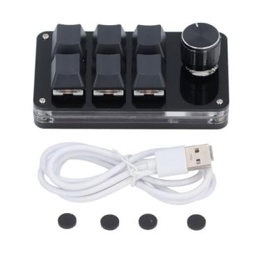 Imagem de Mini teclado mecânico macro para jogos, à prova de poeira, ampla aplicação, configurável, fácil de instalar, design ergonômico, programação, macro, pad 5V 1A, interruptor vermelho para mídia