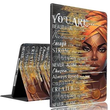 Imagem de Capa para iPad 10ª geração (versão 2022) de 10,9 polegadas, capa fina e dobrável com hibernar/despertar automático para Apple iPad de 10,9 polegadas, citações inspiradoras de mulheres afro-americanas