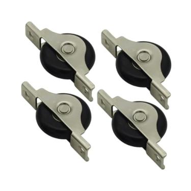 Imagem de IEUDNS 4 peças de polia de janela push pull, rolos de porta de ferro de cozinha, rolos de nylon, rodas de portas deslizantes silenciosas, acessórios de polia, Preto Grande
