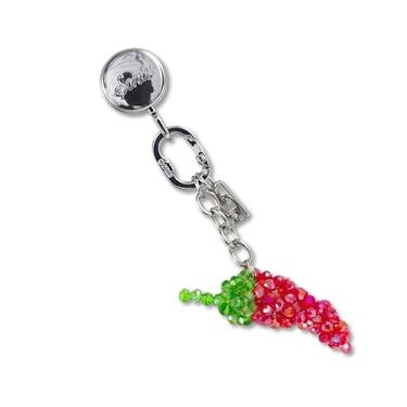 Imagem de Sonix Berloque para telefone com gancho adesivo | Gancho para smartphone com mosquetão e pingentes exclusivos | Contas - Pimenta vermelha