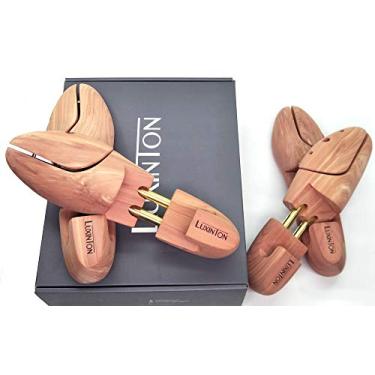 Imagem de Luxinton 'Luka' Tênis masculino de cedro com banheira dupla e salto com gancho, 2 unidades (para 2 pares de sapatos), Amarelo, EU 44 - 45 / Large / 11 - 12 US