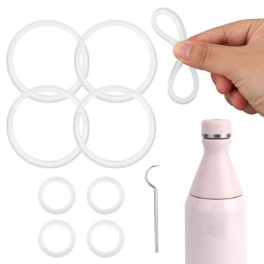 Imagem de 8un. Anéis de Vedação de Substituição para Garrafa Stanley All Day Slim 20oz e 34oz, Vedantes Duráveis à Prova Vazamento com Gancho para Garrafas Água
