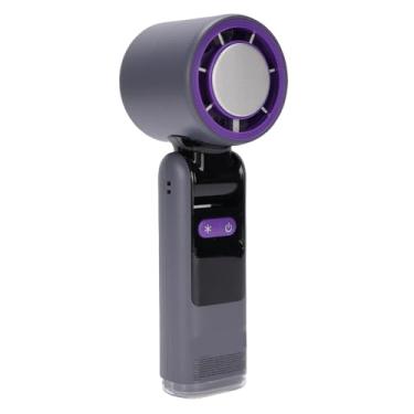 Imagem de ZJchao Resfriando Ventilador Portátil Com Função de Gelo, 4000mAh Fan Recarregável Com 100 Velocidades Ajustáveis, Luz LED e Tela Digital, Design Dobrável para Viagens e Uso Ao Ar Livre (Cinza)