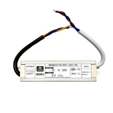 Imagem de Fonte Blindada Bivolt De 12V 3A Com Proteção Conta Surtos E Aprova D'á