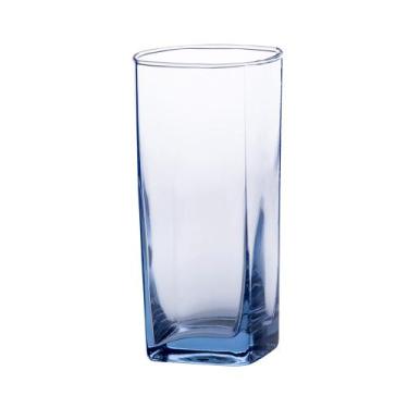 Imagem de Copo 6 peças Vidro Bali Solid Quadrado 320ml Colorido Azul - Casa Lind