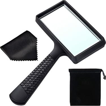 Imagem de Blulu 10X Handheld Magnifier, Rectangular Magnifying Glass, Scratch Resistant Glass Lens for Seniors Reading, Hobbies, Repair, Observation