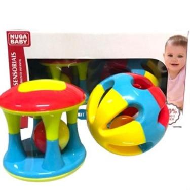 Imagem de Chocalho Bolinhas Sensoriais 2 Peças - NUGA BABY, TORRE+BOLINHA