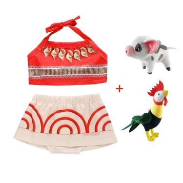 Imagem de Fantasia de Cosplay da Moana para Meninas - Vestido de Anime Infantil,