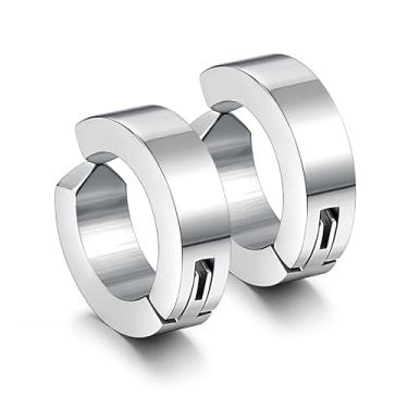 Imagem de Brincos Jstyle de aço inoxidável, masculinos, femininos, com clipe, argola, abraçadeira, hipoalergênico