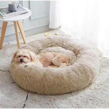 Imagem de CAMA PET DONUT NUVEM PELUCIA G REDONDA CAMINHA PELUCIADA NINHO CASINHA CASA TOCA COLCHONETE CACHORRO GATO NUVEM FUNDO ANTIDERRAPANTE QUALIDADE PREMIUM G 60CM (CREME)