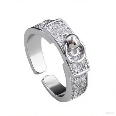 Imagem de Yuangu Anel Amizade Amor Banhado a Ouro 18 K Banhado a Prata Ajustável Zircônia Cúbica Aço Inoxidável Aliança de Casamento Joias Presentes de Aniversário para Mulheres, Aço inoxidável, Zircônia cúbica