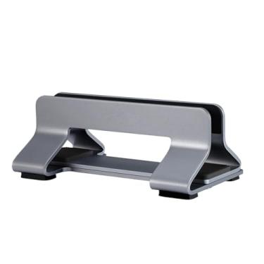 Imagem de Suporte para laptop Suporte vertical para laptop, suporte ajustável de alumínio para laptop de largura para mesa, suporta a maioria dos laptops Elevador para laptop(Gray)