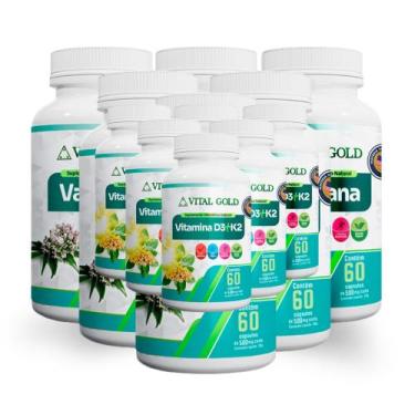 Imagem de VITAMINA D3 + K2 - 500mg (60 Cápsulas) VITAL GOLD, 06 Unidade