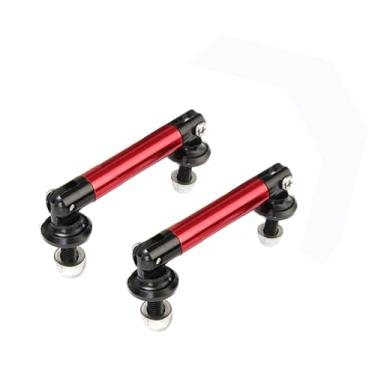 Imagem de EOHMAK Divisor de lábio de para-choque dianteiro para carro, 2 peças, barras de suporte de haste de proteção, ajustáveis, compatíveis com a maioria dos veículos (vermelho, 45 mm/1,77")