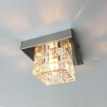 Imagem de Spot Cristal Sobrepor Quadrado Base Inox 11cm Ac974s - Acende a Luz