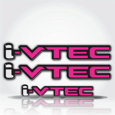 Imagem de Emblema Adesivo Resinado Honda Civic I Vtec Par - Cromo Sign