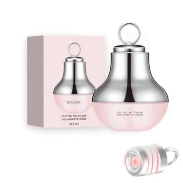 Imagem de Creme para os olhos de massagem elétrica para olheiras, linhas finas firme e suave, refresco para olhos cansados com vibração suave