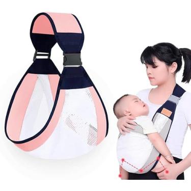 Imagem de Sling Canguru Ergonômico para Bebê – Transversal Ajustável e Respirável | Conforto e Segurança para Recém-Nascidos até 48 Meses em 3 Posições (Rosa)