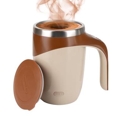 Imagem de Caneca de café com agitação magnética automática, caneca recarregável para escritório, casa, viagem, copo de mistura elétrico de alta velocidade para café, leite, cacau, melhor presente para mulheres