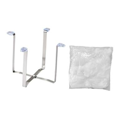 Imagem de SiaBiced Filtro para pia de cozinha 50 sacos de rede para restos de lixo, antientupimento, dobrável com suporte para cesto de pia para fazenda