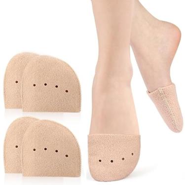 Imagem de Almofadas de feltro para dança de balé, 2 pares de meias respiráveis para balé, ponta de ponta, biqueira acolchoada, bolsas macias para dedos dos pés, protetores de bico para homens e mulheres, jazz