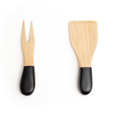 Imagem de Jogo De Utensílios Para Queijo De Bambu 2Pcs Preto - Oikos U