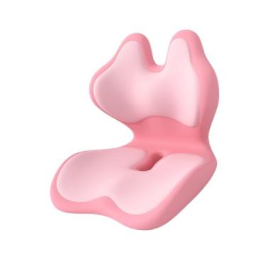 Imagem de oshhni Almofada para cadeira de escritório, assento e encosto, almofada para encosto, apoio para cóccix, ergonômica para assento, para cadeira gamer, casa, Rosa